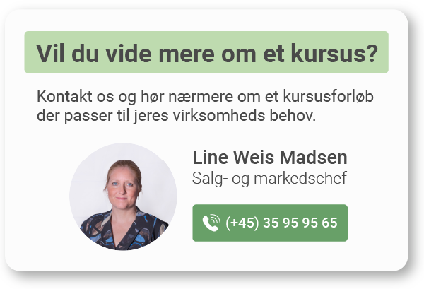 Kontakt Line fra Avichem om mulighederne for kursus